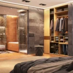 suite parentale avec un dressing et une salle de bain